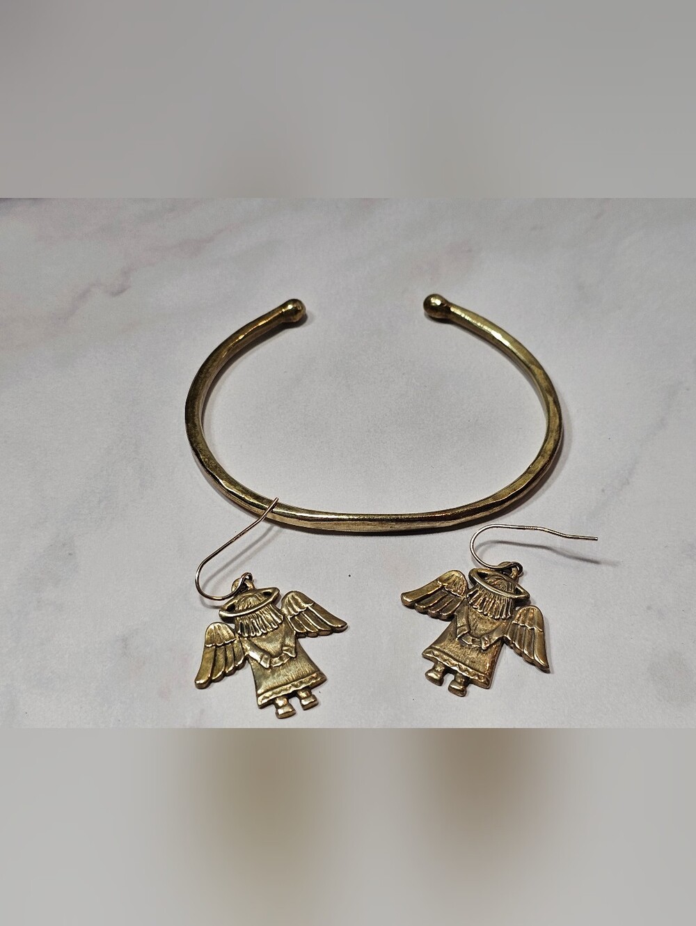 Lot of Jeep Collins Brass Earrings and cuff